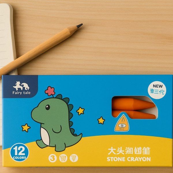 مداد شمعی ۱۲ رنگ سنگی جعبه ای