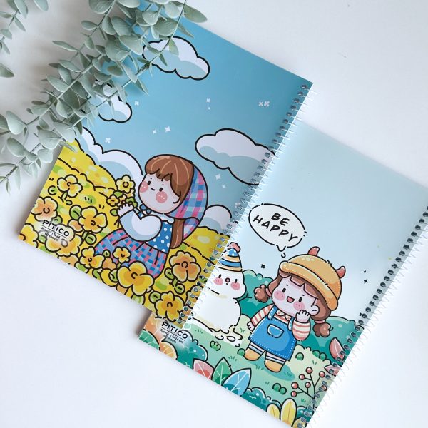 دفتر ۶۰ برگ پیتیکو مدل دختر کیوت