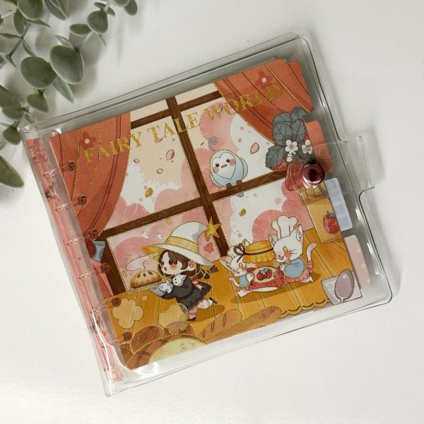 کلاسور مینی جلد شیشه ای دختر جادوگر cute witch