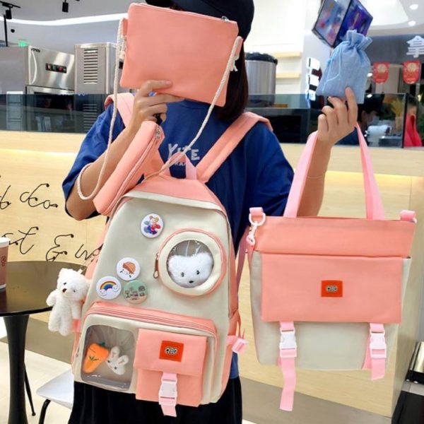 کوله پشتی ۵ تیکه عروسک دار